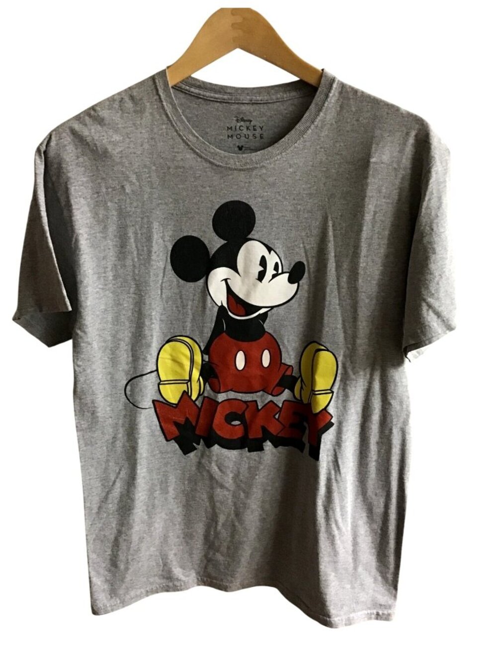 DISNEY- MENS SHORT SLEEVE MICKEY GRAPHIC T-SHIRT GREY 90% COTTON SIZE MEDIUM
